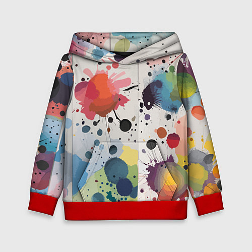 Детская толстовка Colorful blots - vogue - abstraction / 3D-Красный – фото 1