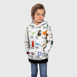 Толстовка-худи детская Армения моя Букварь, цвет: 3D-черный — фото 2