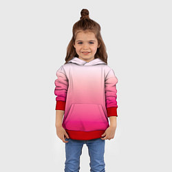 Толстовка-худи детская Оттенки розового градиент, цвет: 3D-красный — фото 2