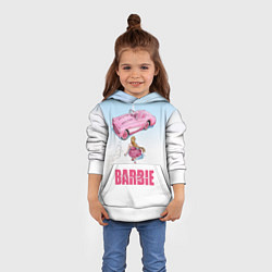 Толстовка-худи детская Барби на дороге, цвет: 3D-белый — фото 2
