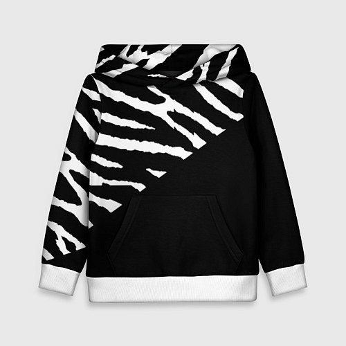 Детская толстовка Полосы зебры с черным / 3D-Белый – фото 1