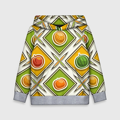 Детская толстовка Fruits and berries pattern / 3D-Меланж – фото 1