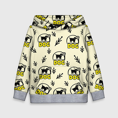 Детская толстовка Дог силуэт собаки и веточка / 3D-Меланж – фото 1