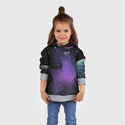Толстовка-худи детская Фон космоса звёздное небо, цвет: 3D-меланж — фото 2