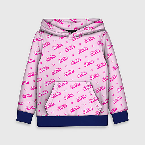 Детская толстовка Паттерн - Барби и сердечки / 3D-Синий – фото 1
