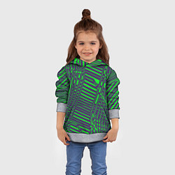Толстовка-худи детская Кибер сеть ЗелёныйФиолетовый, цвет: 3D-меланж — фото 2