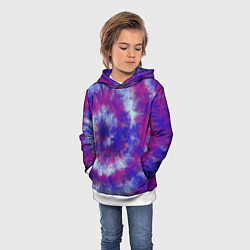 Толстовка-худи детская Tie-Dye дизайн, цвет: 3D-белый — фото 2