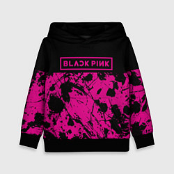 Толстовка-худи детская Black pink - emblem - pattern - music, цвет: 3D-черный