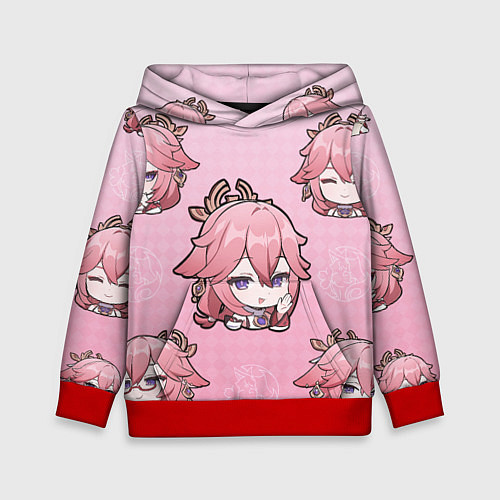 Детская толстовка Chibi Yae Miko Genshin Impact / 3D-Красный – фото 1