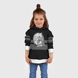 Толстовка-худи детская Luffy gear 5 - старый мультфильм, цвет: 3D-белый — фото 2