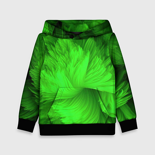 Детская толстовка Зеленая объемная абстракция / 3D-Черный – фото 1