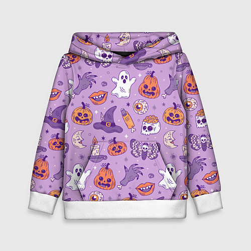 Детская толстовка Halloween pattern арт / 3D-Белый – фото 1