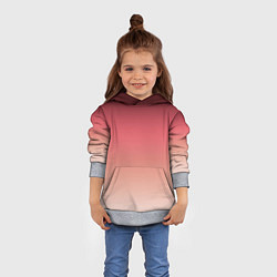 Толстовка-худи детская Градиент красно-бежевый, цвет: 3D-меланж — фото 2
