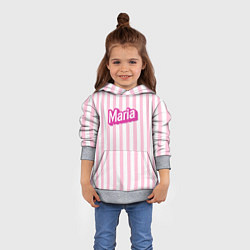 Толстовка-худи детская Имя Мария в стиле Барби: розовая полоска, цвет: 3D-меланж — фото 2