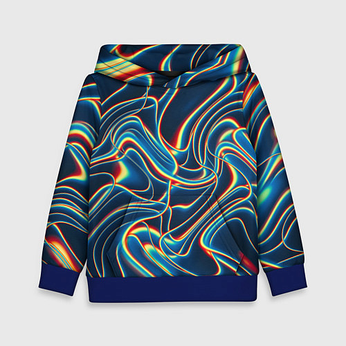 Детская толстовка Abstract waves / 3D-Синий – фото 1