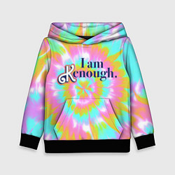 Толстовка-худи детская I am Kenough - retro tie-dye, цвет: 3D-черный