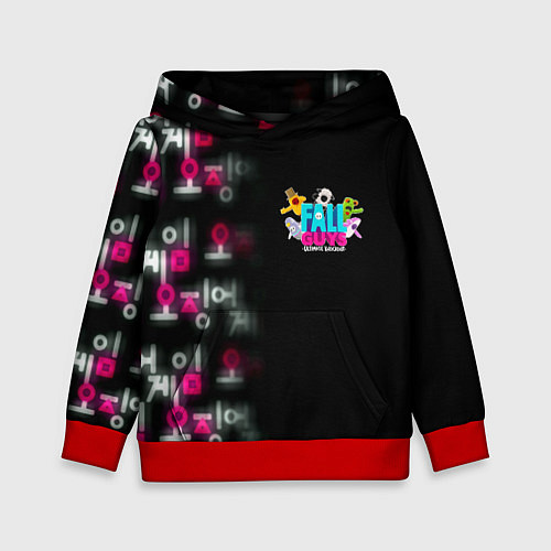 Детская толстовка Игра в кальмара x Fall Guys / 3D-Красный – фото 1