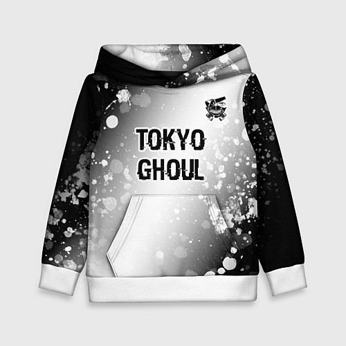 Детская толстовка Tokyo Ghoul glitch на светлом фоне: символ сверху / 3D-Белый – фото 1