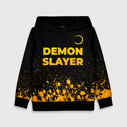 Детская толстовка Demon Slayer - gold gradient: символ сверху / 3D-Черный – фото 1