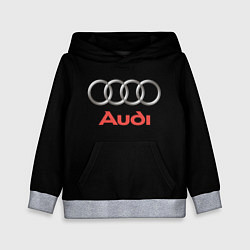 Толстовка-худи детская Audi sport на чёрном, цвет: 3D-меланж