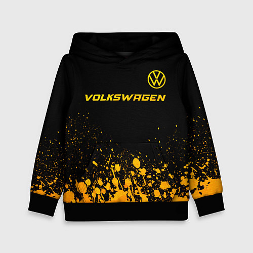 Детская толстовка Volkswagen - gold gradient: символ сверху / 3D-Черный – фото 1