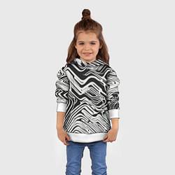 Толстовка-худи детская Волнистые белые линии, цвет: 3D-белый — фото 2
