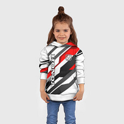 Толстовка-худи детская Honda - red and white, цвет: 3D-белый — фото 2