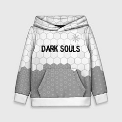 Толстовка-худи детская Dark Souls glitch на светлом фоне: символ сверху, цвет: 3D-белый