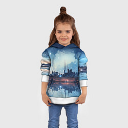 Толстовка-худи детская Хрустальный город, цвет: 3D-белый — фото 2
