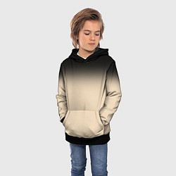 Толстовка-худи детская Градиент: от черного к телесному, цвет: 3D-черный — фото 2