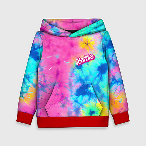 Детская толстовка Barbie - floral pattern - tie-dye / 3D-Красный – фото 1