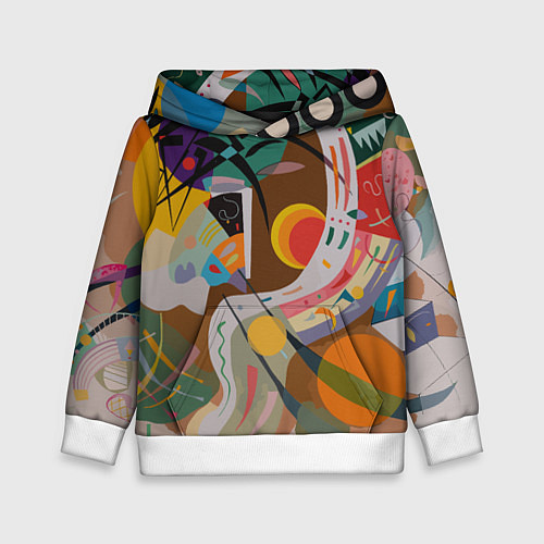 Детская толстовка Искусство Кандинского - Доминирующая кривая / 3D-Белый – фото 1