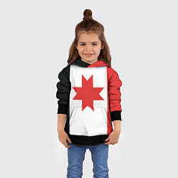 Толстовка-худи детская Флаг Удмуртии, цвет: 3D-черный — фото 2