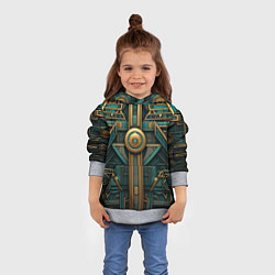 Толстовка-худи детская Орнамент в египетском стиле, цвет: 3D-меланж — фото 2
