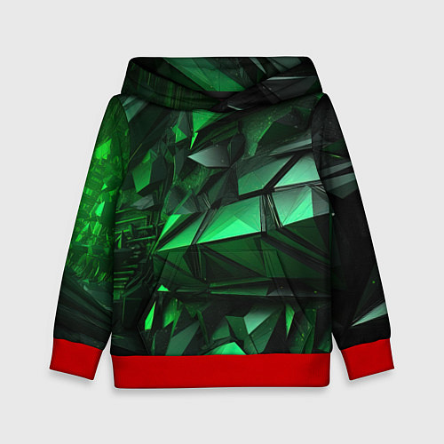 Детская толстовка Green abstract / 3D-Красный – фото 1