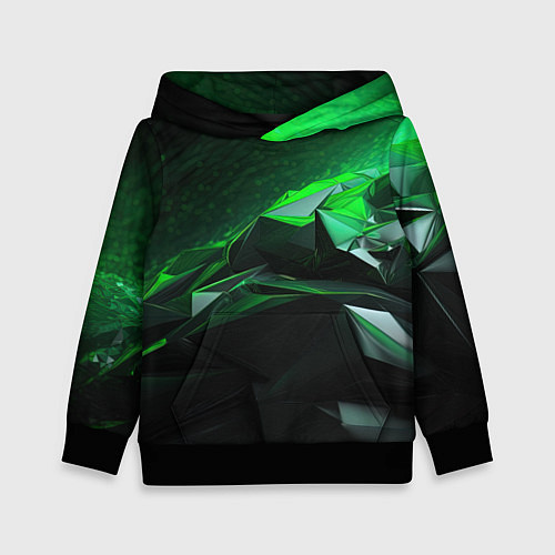 Детская толстовка Green abstract geometry / 3D-Черный – фото 1