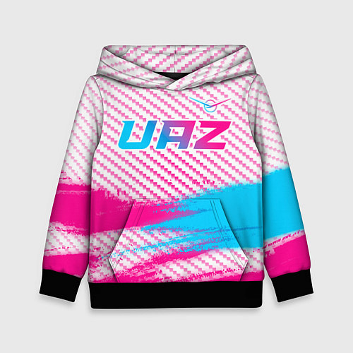 Детская толстовка UAZ neon gradient style посередине / 3D-Черный – фото 1