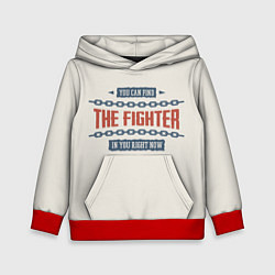 Толстовка-худи детская The fighter, цвет: 3D-красный