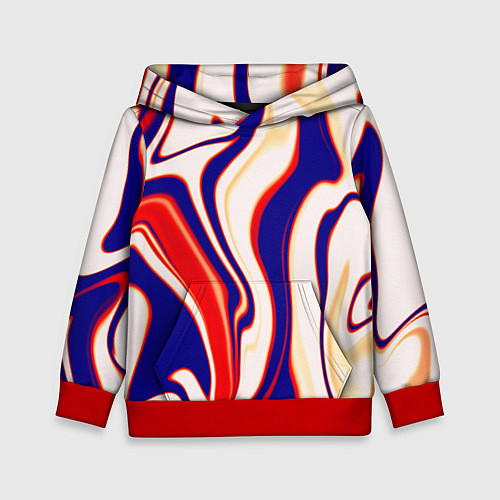 Детская толстовка Абстракция бежевый с фиолетовым / 3D-Красный – фото 1