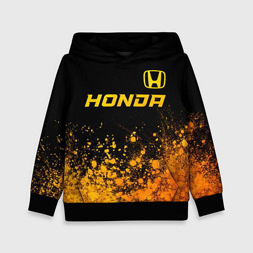 Детская толстовка Honda - gold gradient посередине / 3D-Черный – фото 1