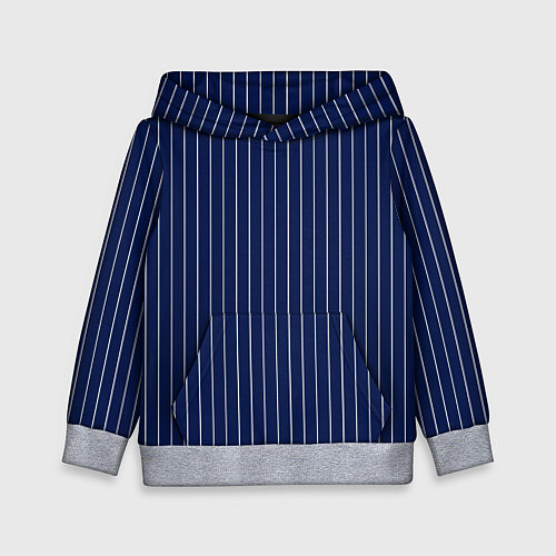 Детская толстовка Тёмно-синий в белую полоску / 3D-Меланж – фото 1