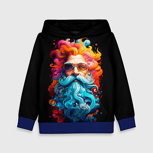 Детская толстовка Санта Клаус разноцветный / 3D-Синий – фото 1