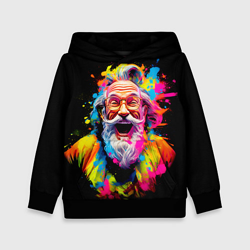 Детская толстовка Санта Клаус на празднике Холи / 3D-Черный – фото 1