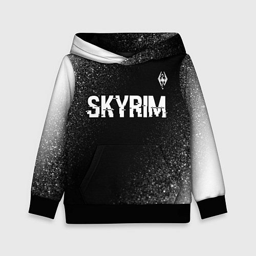 Детская толстовка Skyrim glitch на темном фоне посередине / 3D-Черный – фото 1