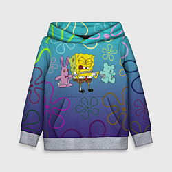 Толстовка-худи детская Spongebob workout, цвет: 3D-меланж