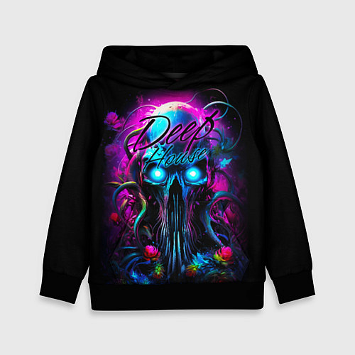 Детская толстовка Deep house neon / 3D-Черный – фото 1