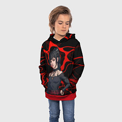 Толстовка-худи детская Шэдоухарт - красные разводы, цвет: 3D-красный — фото 2