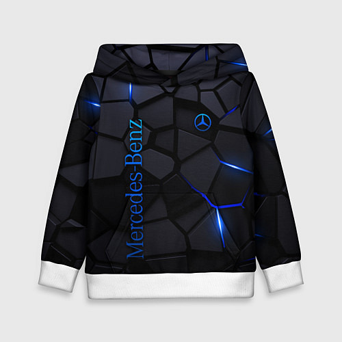 Детская толстовка Mercedes - плиты с эффектом свечения / 3D-Белый – фото 1