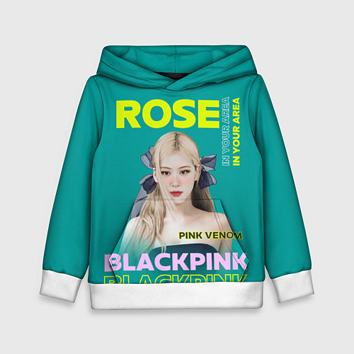 Детская толстовка Rose - девушка певица из группы Blackpink / 3D-Белый – фото 1