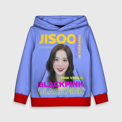 Детская толстовка Jisoo - певица из музыкальной группы Blackpink / 3D-Красный – фото 1